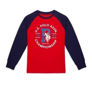 U.S. Polo ASSN Boys Crew Neck Long Sleeves Graphic Tee Size S